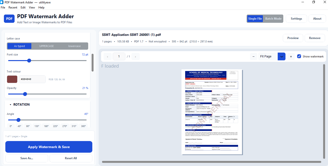 PDF Watermark Adder