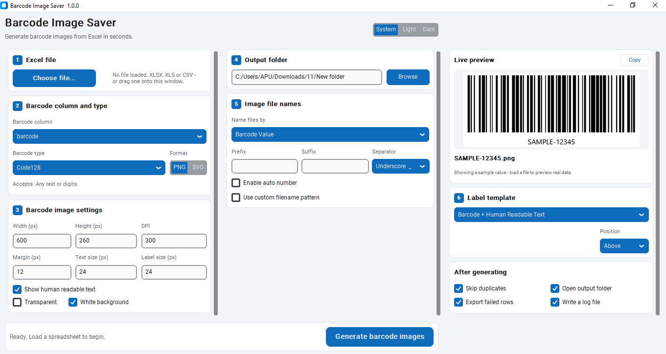 barcode image saver
